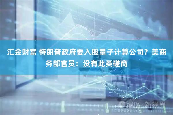 汇金财富 特朗普政府要入股量子计算公司？美商务部官员：没有此类磋商